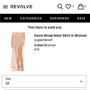 NWT Medium Superdown Keva Coverup Wrap Maxi in bronze (sold out online!)